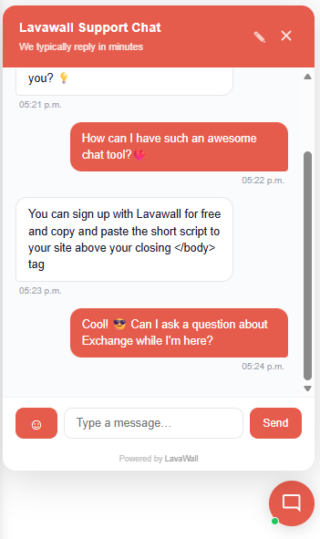 simple chat for users on your website complete with emojis